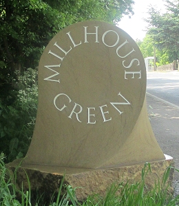 Jim Milner Geometric Sculpture - The Millhouse Bell village waymarker stone