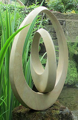 Geometric stone sculpture möbius Egg I