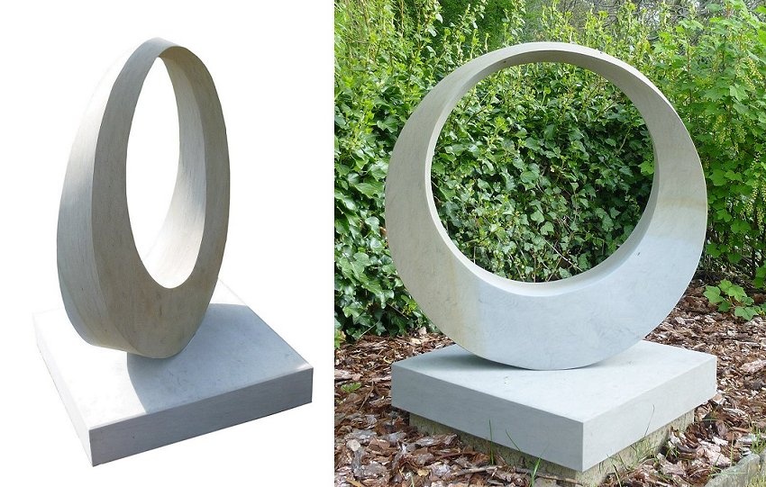 Geometric stone sculpture Möbius VII