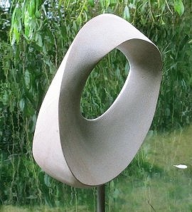 Geometric stone sculpture Möbius egg II