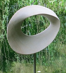 Geometric stone sculpture Möbius egg II