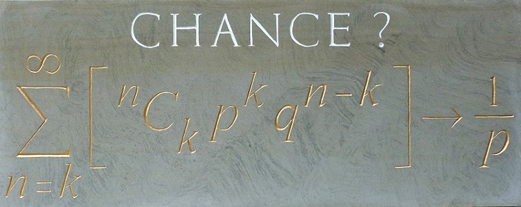 Chance - engraved and painted sandstone